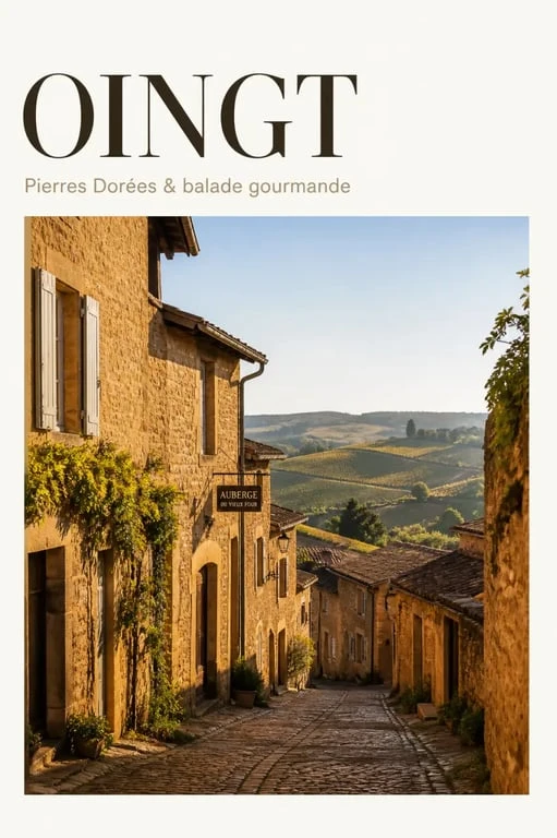 Que faire autour de Lyon : village d’Oingt dans le Beaujolais des Pierres Dorées