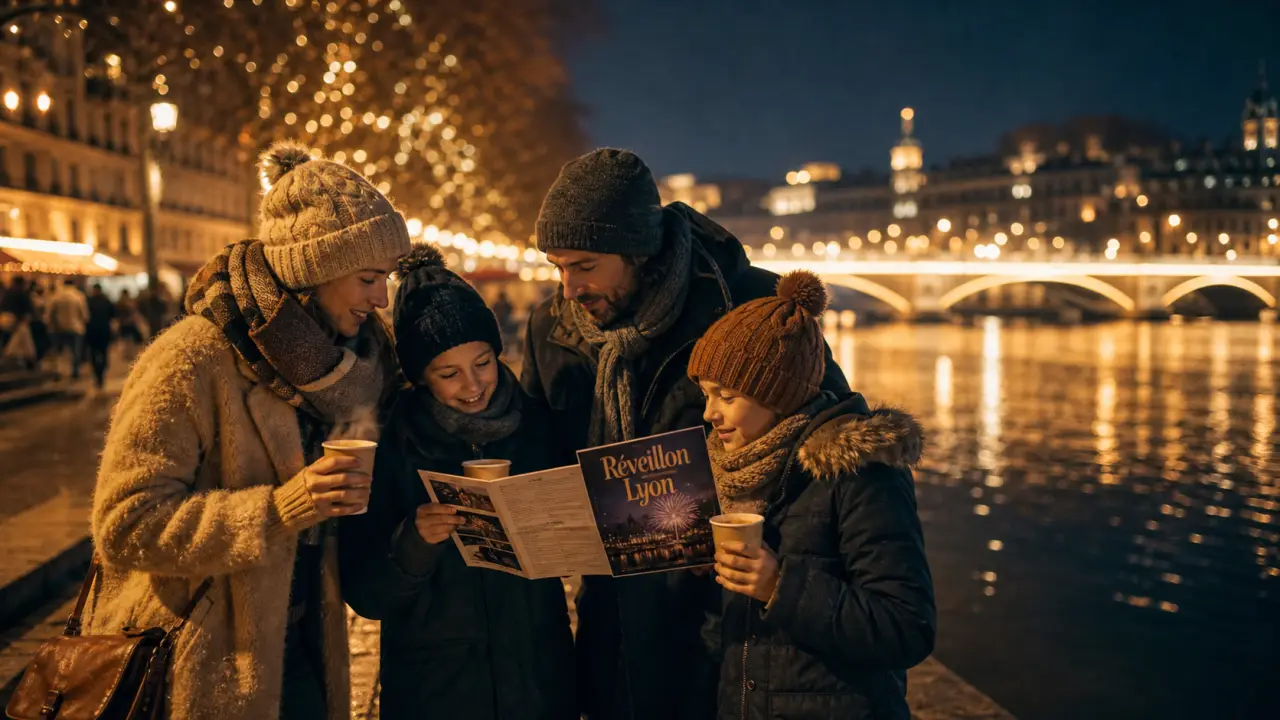 Nouvel an à Lyon en famille sur les quais de la Saône, réveillon du 31 décembre
