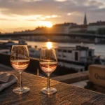 Quoi faire à Lyon en amoureux : table et rosé au coucher de soleil sur la Saône