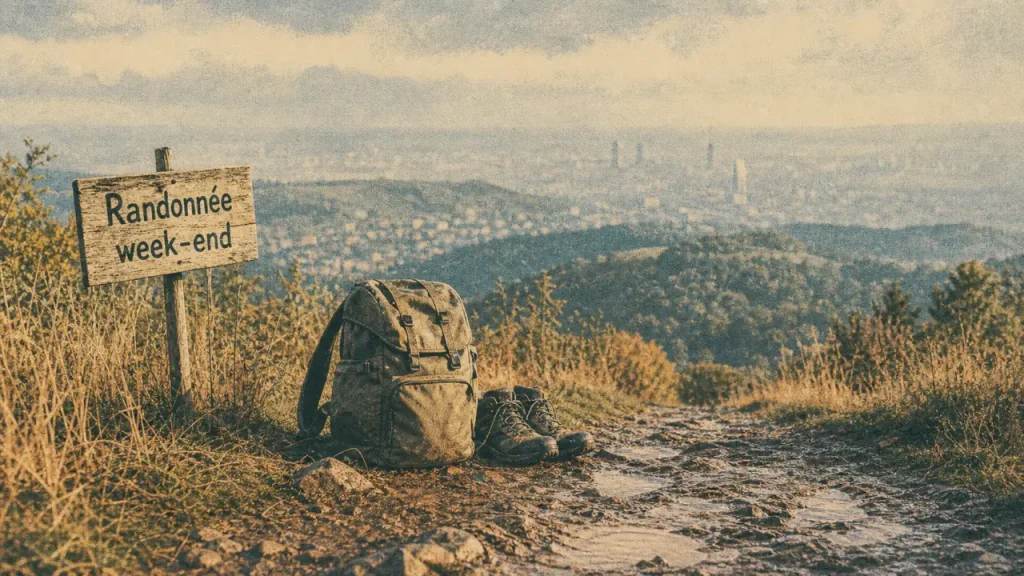 Randonnée pédestre ce week-end près de Lyon sur les Monts d’Or, sentier et chaussures