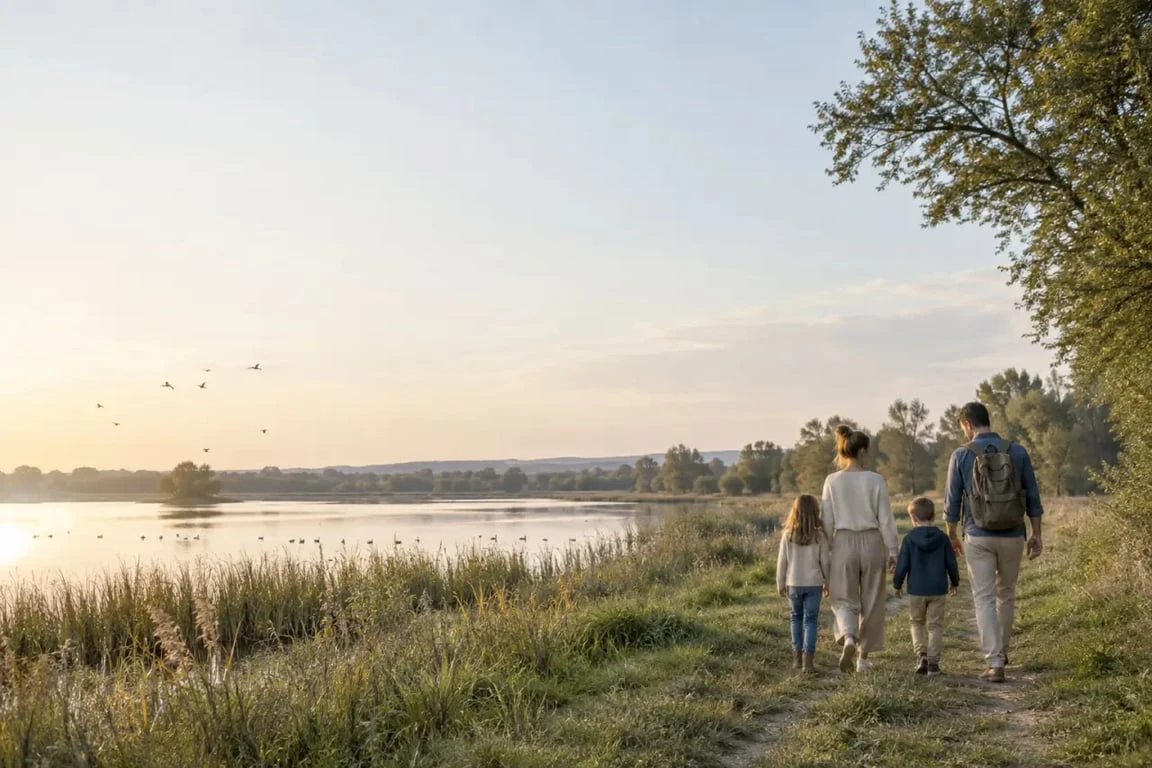 Week-end en famille proche de Lyon au bord d’un étang de la Dombes