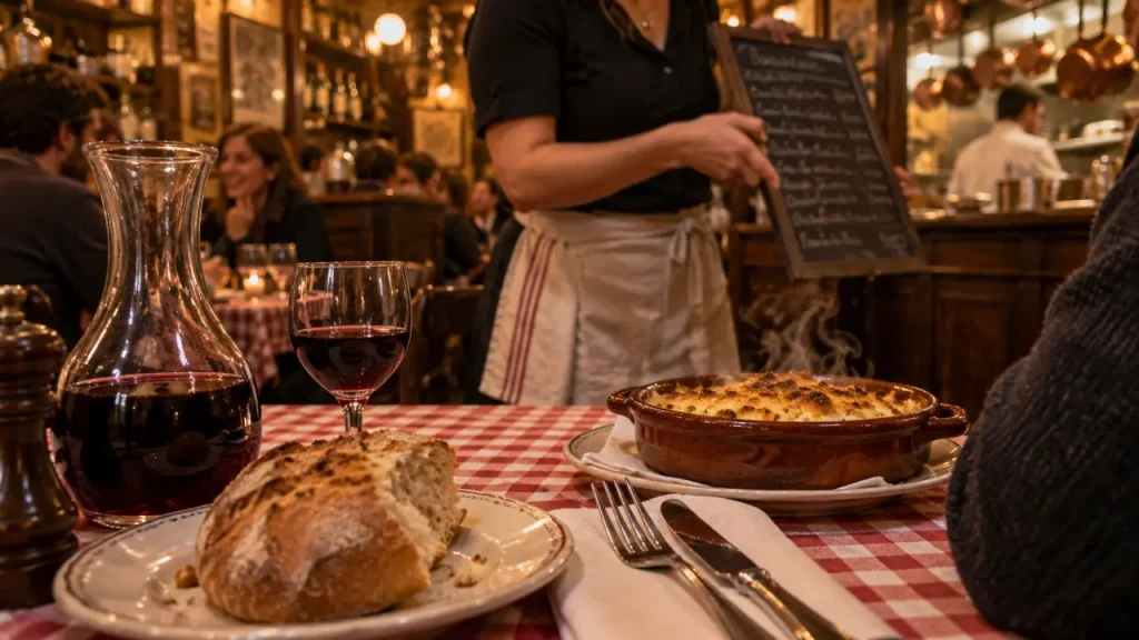 Les petit bouchons lyon : table traditionnelle, ardoise et gratin lyonnais