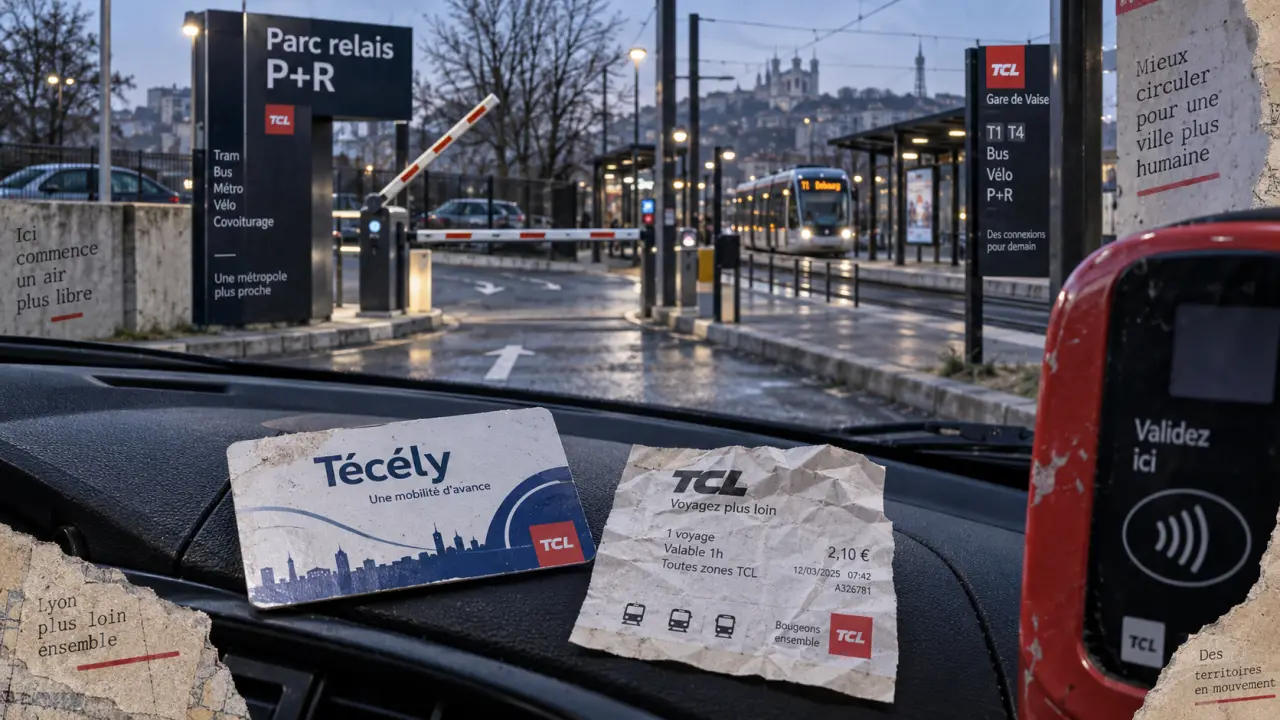 Parcs relais Lyon : ticket TCL à valider ou paiement 20 € à la sortie